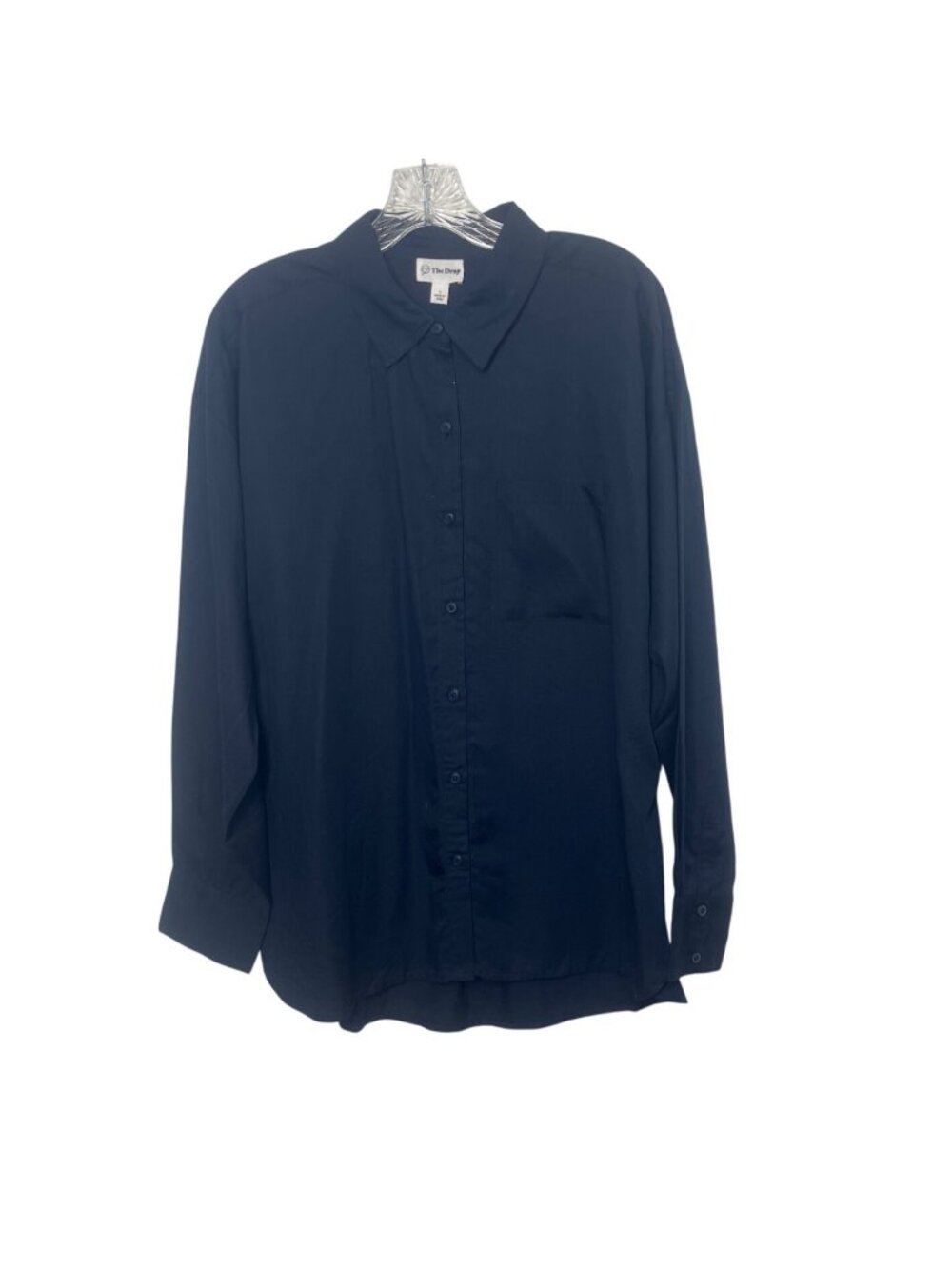 The Drop Relaxed Pocket‎ Shirt Button Front Sky Captain Large Blue New